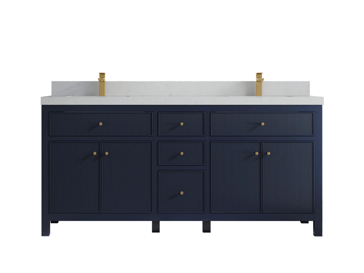 Sonoma 72 in W x 22 in D Free Standing Reeded Double Sink Bathroom Vanity