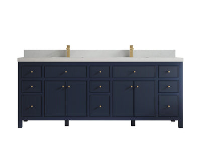 Sonoma 84 in W x 22 in D Free Standing Reeded Double Sink Bathroom Vanity