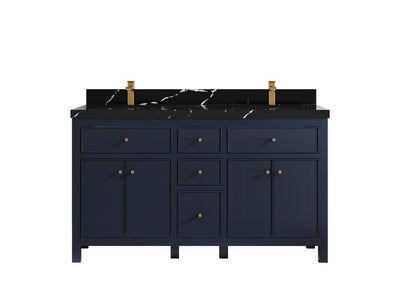 Sonoma 60 in W x 22 in D Free Standing Reeded Double Sink Bathroom Vanity