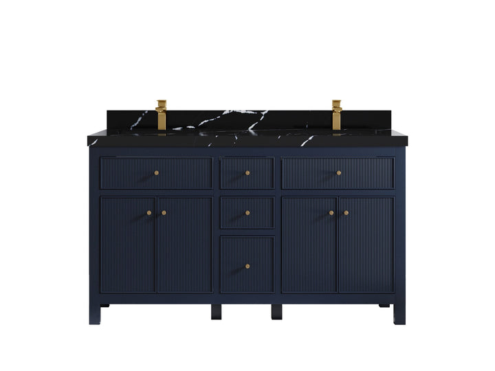Sonoma 60 in W x 22 in D Free Standing Reeded Double Sink Bathroom Vanity - photo 8