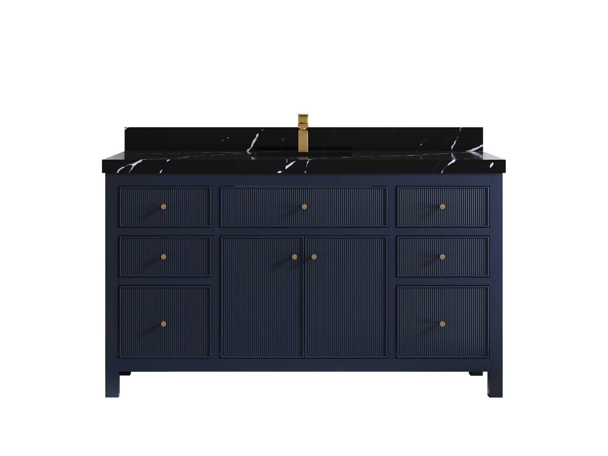 Sonoma 60 in W x 22 in D Free Standing Reeded Single Sink Bathroom Vanity