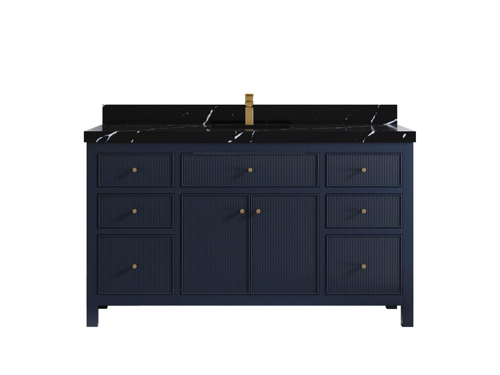 Sonoma 60 in W x 22 in D Free Standing Reeded Single Sink Bathroom Vanity - photo 8