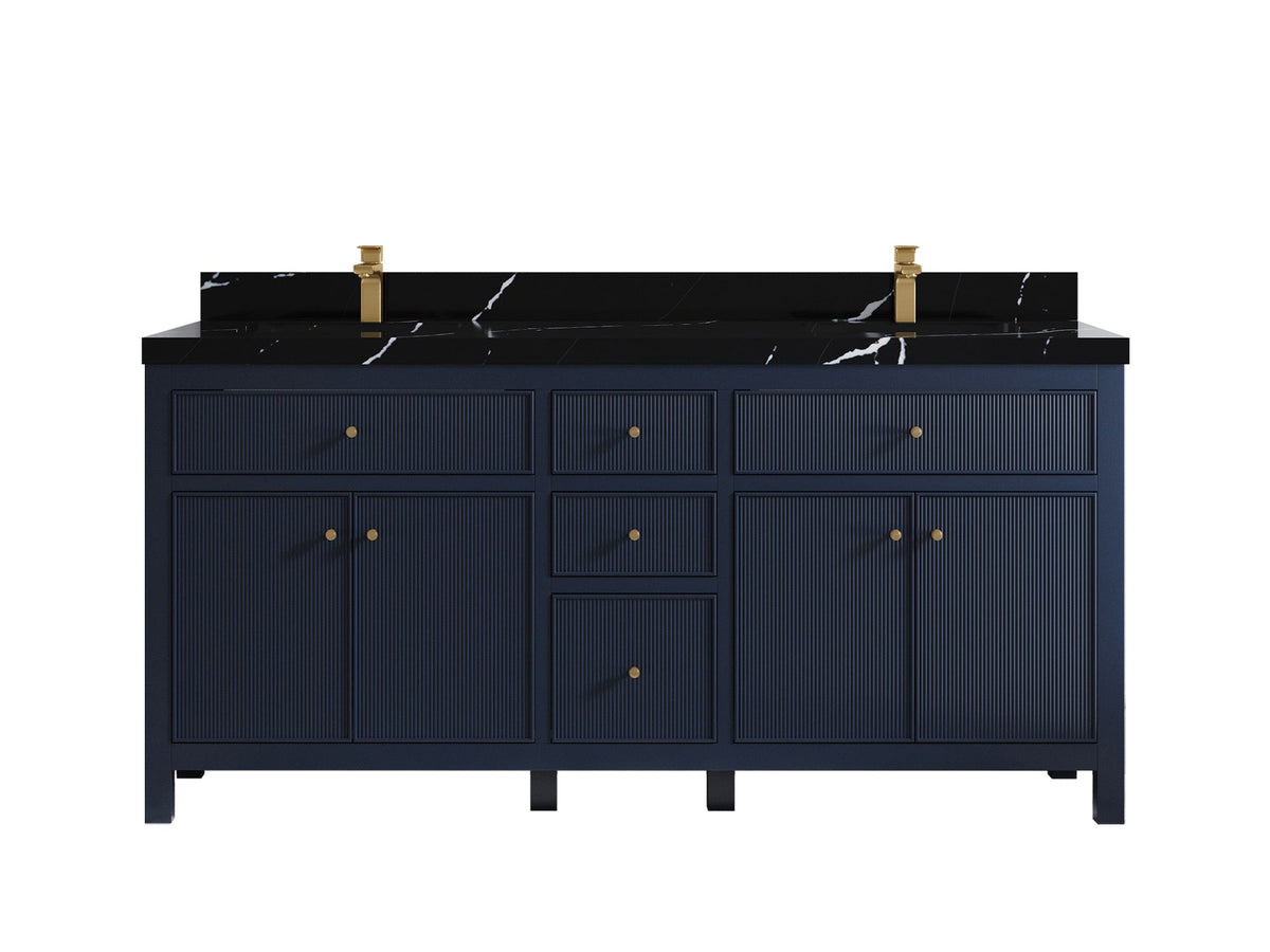 Sonoma 72 in W x 22 in D Free Standing Reeded Double Sink Bathroom Vanity
