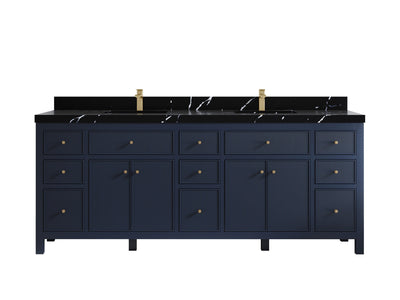Sonoma 84 in W x 22 in D Free Standing Reeded Double Sink Bathroom Vanity