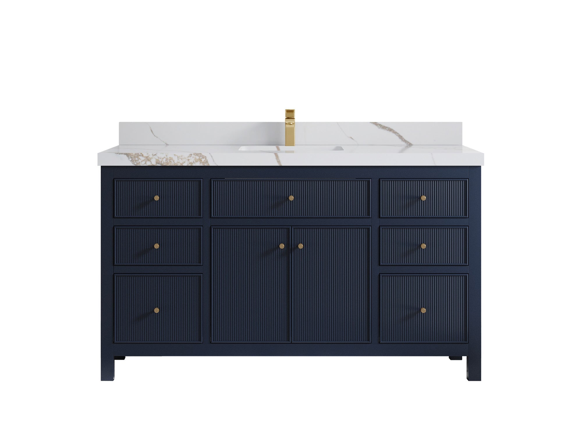Sonoma 60 in W x 22 in D Free Standing Reeded Single Sink Bathroom Vanity
