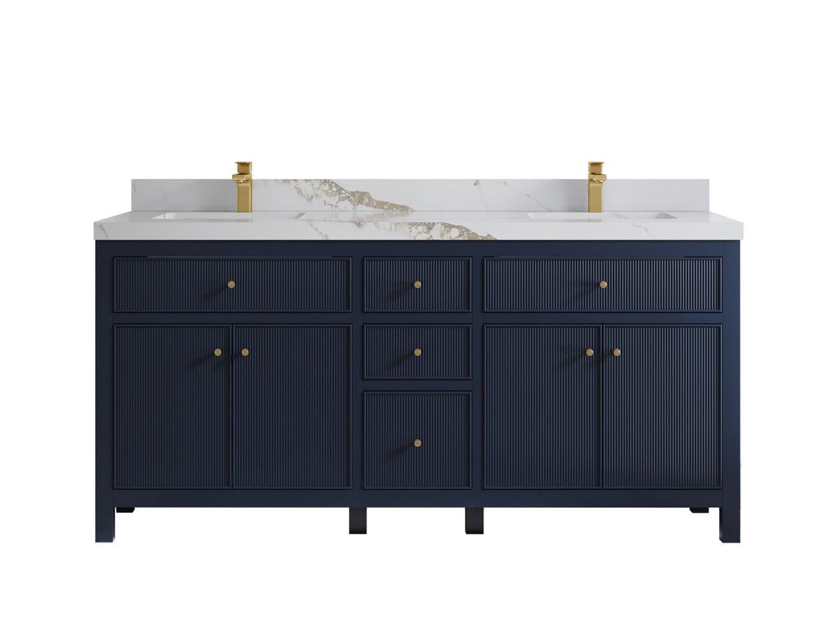 Sonoma 72 in W x 22 in D Free Standing Reeded Double Sink Bathroom Vanity