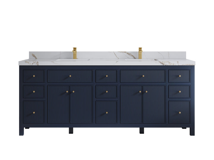 Sonoma 84 in W x 22 in D Free Standing Reeded Double Sink Bathroom Vanity - photo 9