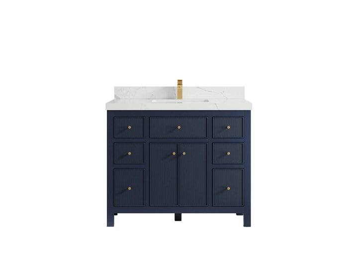 Sonoma 42 in W x 22 in D Free Standing Reeded Single Sink Bathroom Vanity - photo 10
