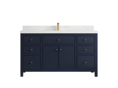 Sonoma 60 in W x 22 in D Free Standing Reeded Single Sink Bathroom Vanity