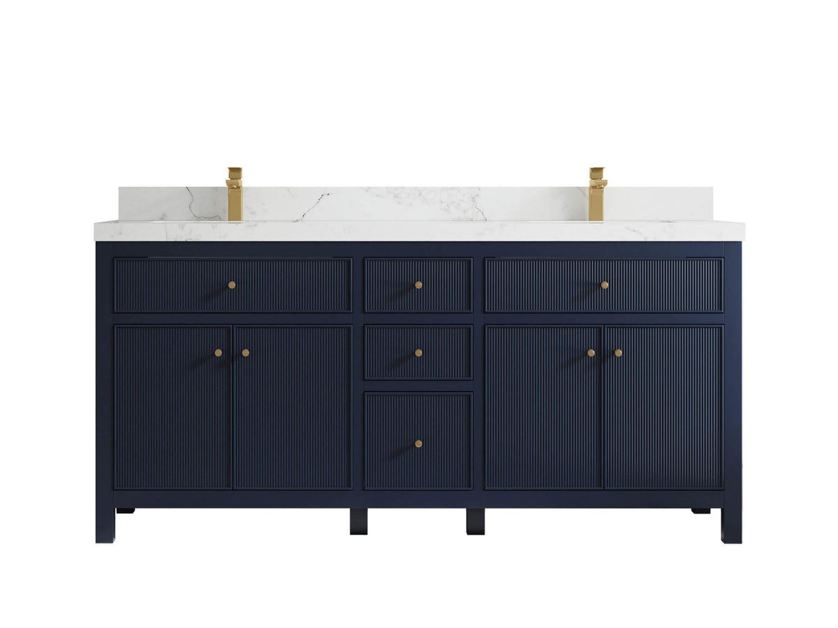 Sonoma 72 in W x 22 in D Free Standing Reeded Double Sink Bathroom Vanity