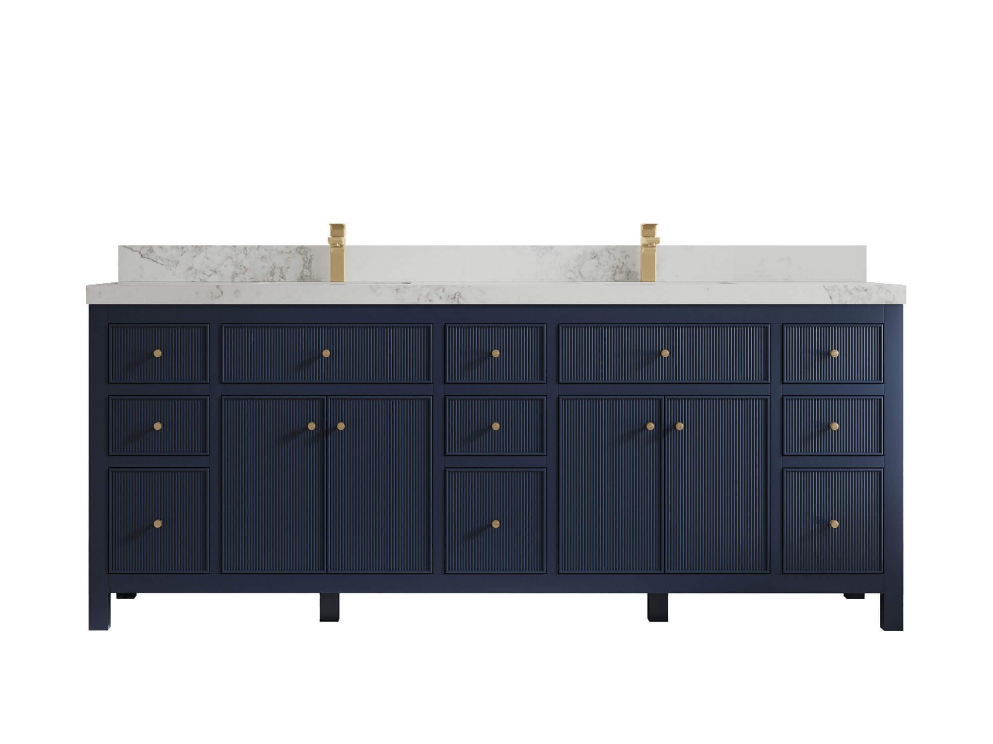 Sonoma 84 in W x 22 in D Free Standing Reeded Double Sink Bathroom Vanity