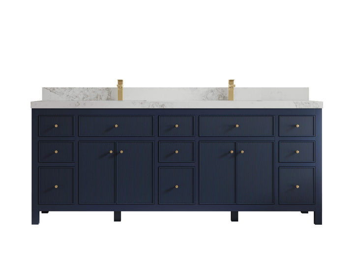 Sonoma 84 in W x 22 in D Free Standing Reeded Double Sink Bathroom Vanity - photo 11