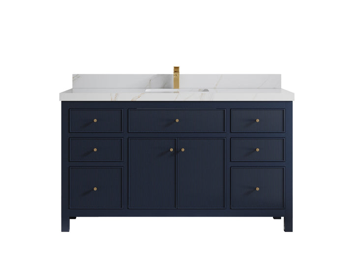 Sonoma 60 in W x 22 in D Free Standing Reeded Single Sink Bathroom Vanity - photo 12