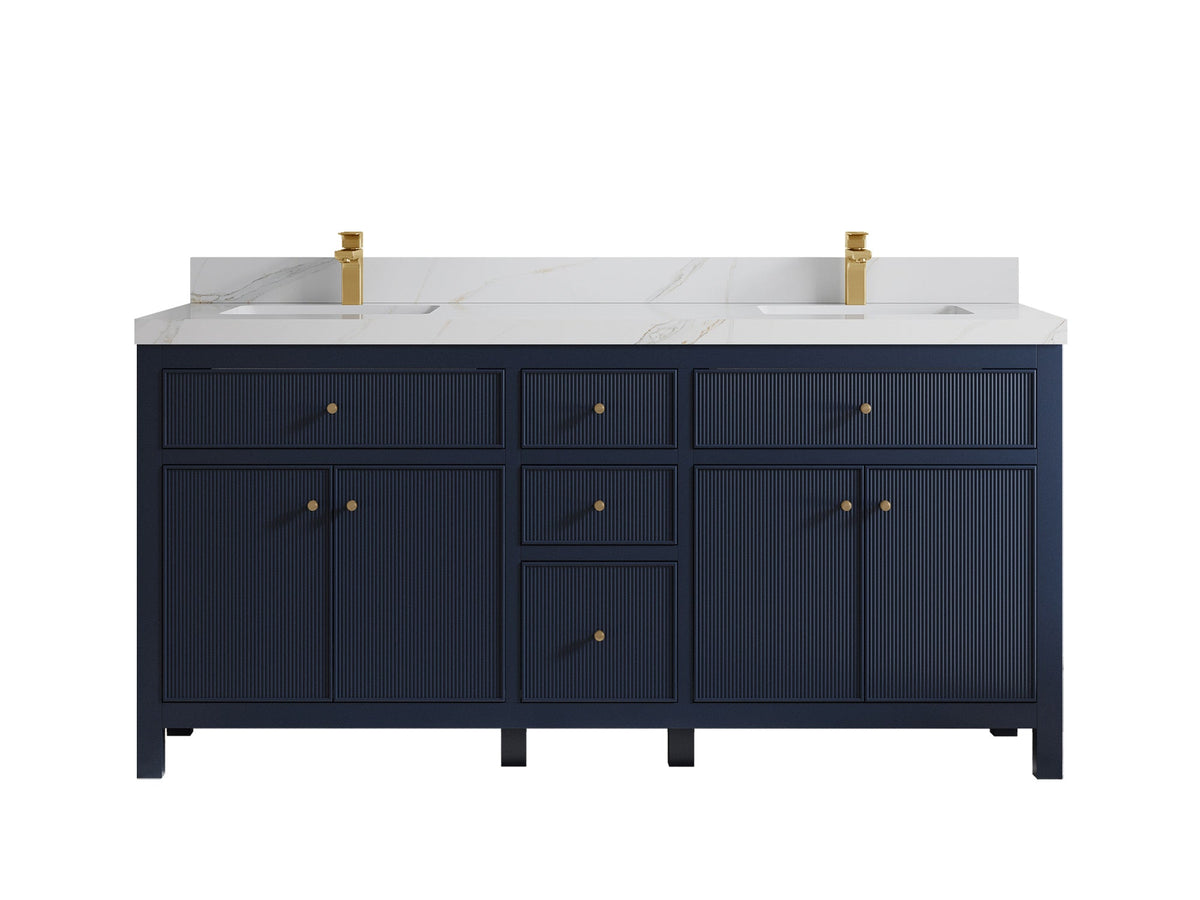 Sonoma 72 in W x 22 in D Free Standing Reeded Double Sink Bathroom Vanity