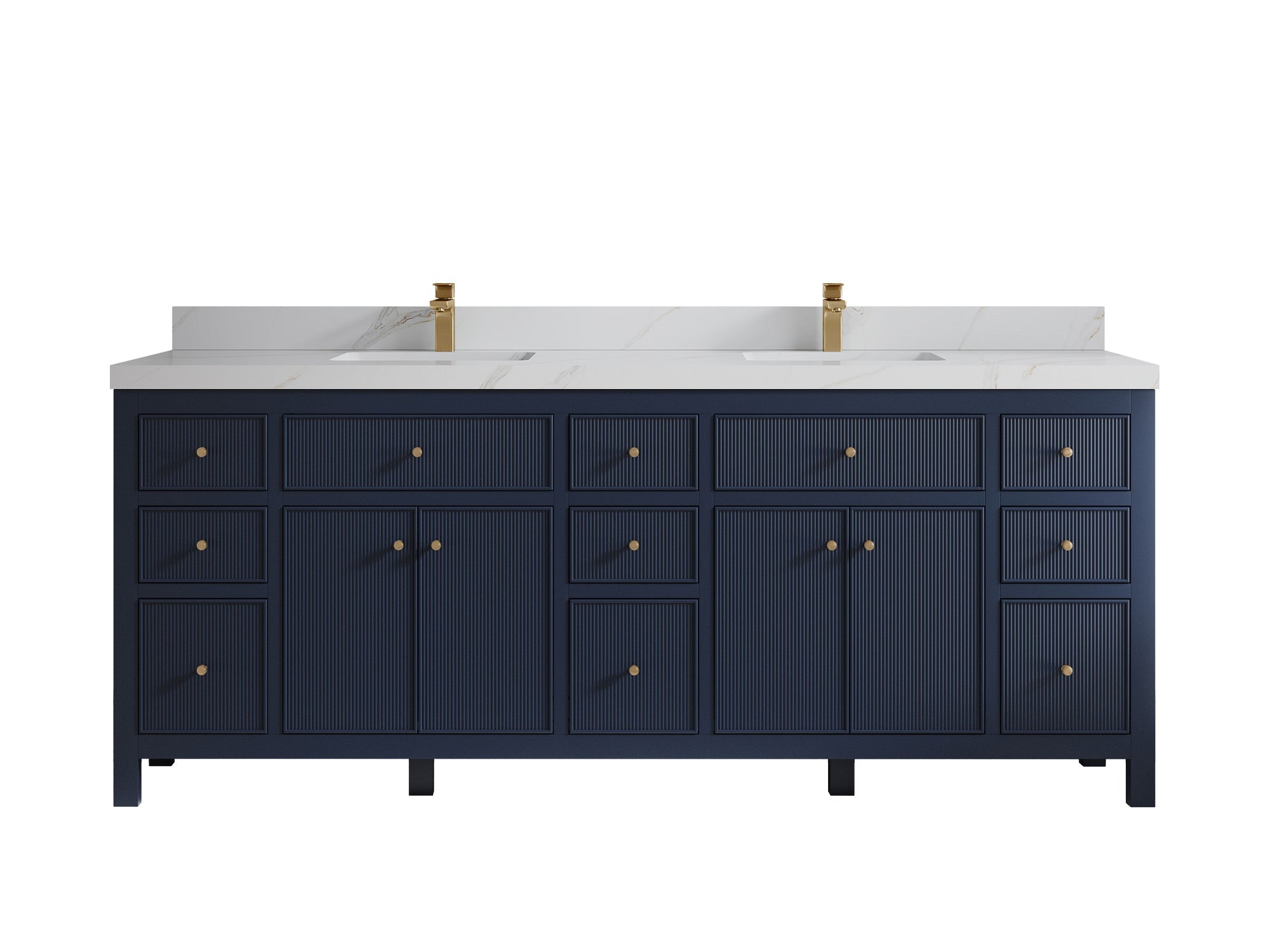 Sonoma 84 in W x 22 in D Free Standing Reeded Double Sink Bathroom Vanity