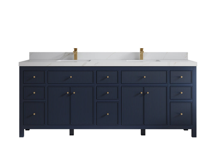 Sonoma 84 in W x 22 in D Free Standing Reeded Double Sink Bathroom Vanity - photo 12