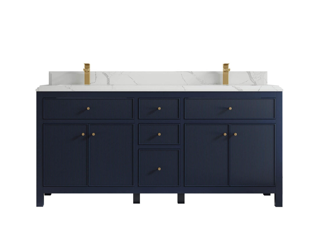 Sonoma 72 in W x 22 in D Free Standing Reeded Double Sink Bathroom Vanity