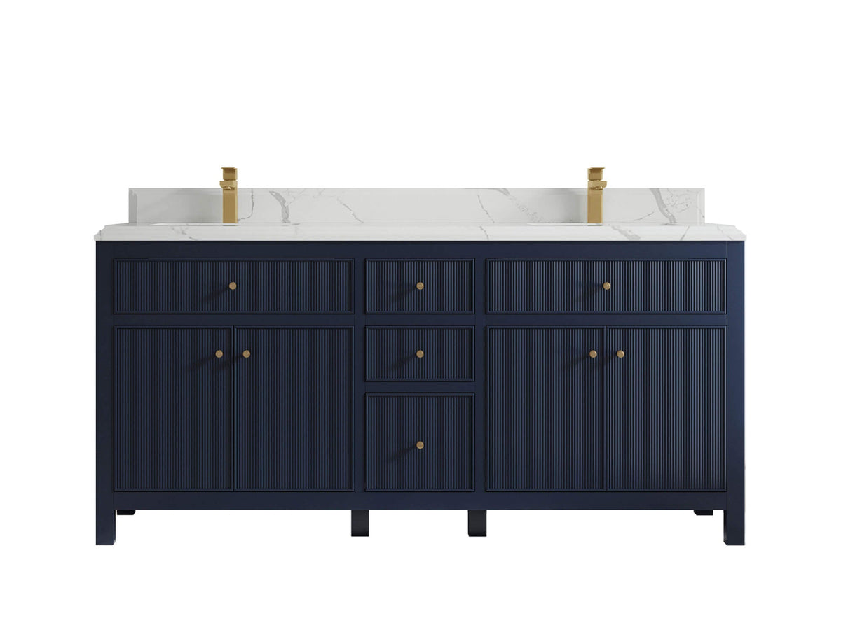 Sonoma 72 in W x 22 in D Free Standing Reeded Double Sink Bathroom Vanity
