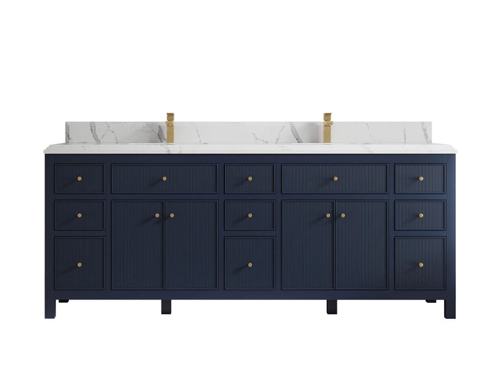 Sonoma 84 in W x 22 in D Free Standing Reeded Double Sink Bathroom Vanity - photo 15