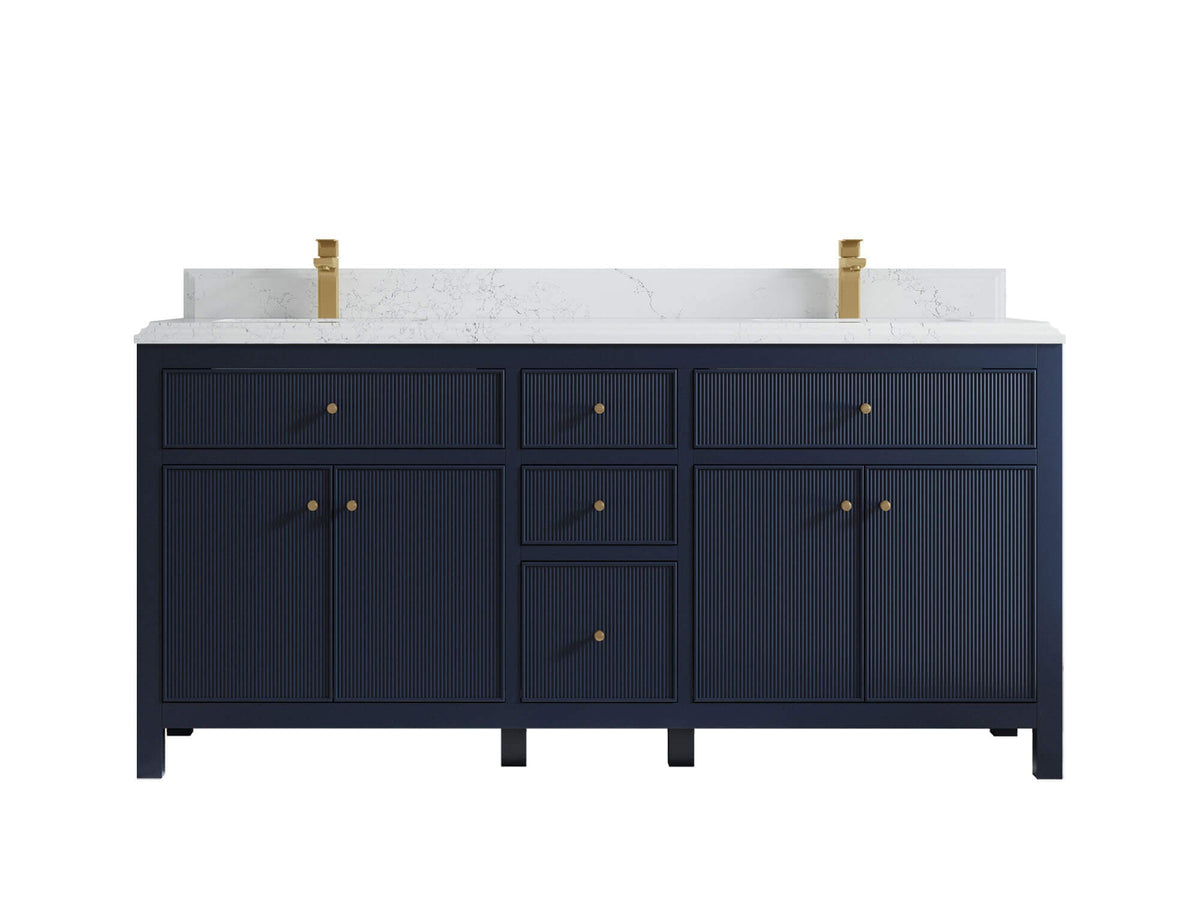 Sonoma 72 in W x 22 in D Free Standing Reeded Double Sink Bathroom Vanity