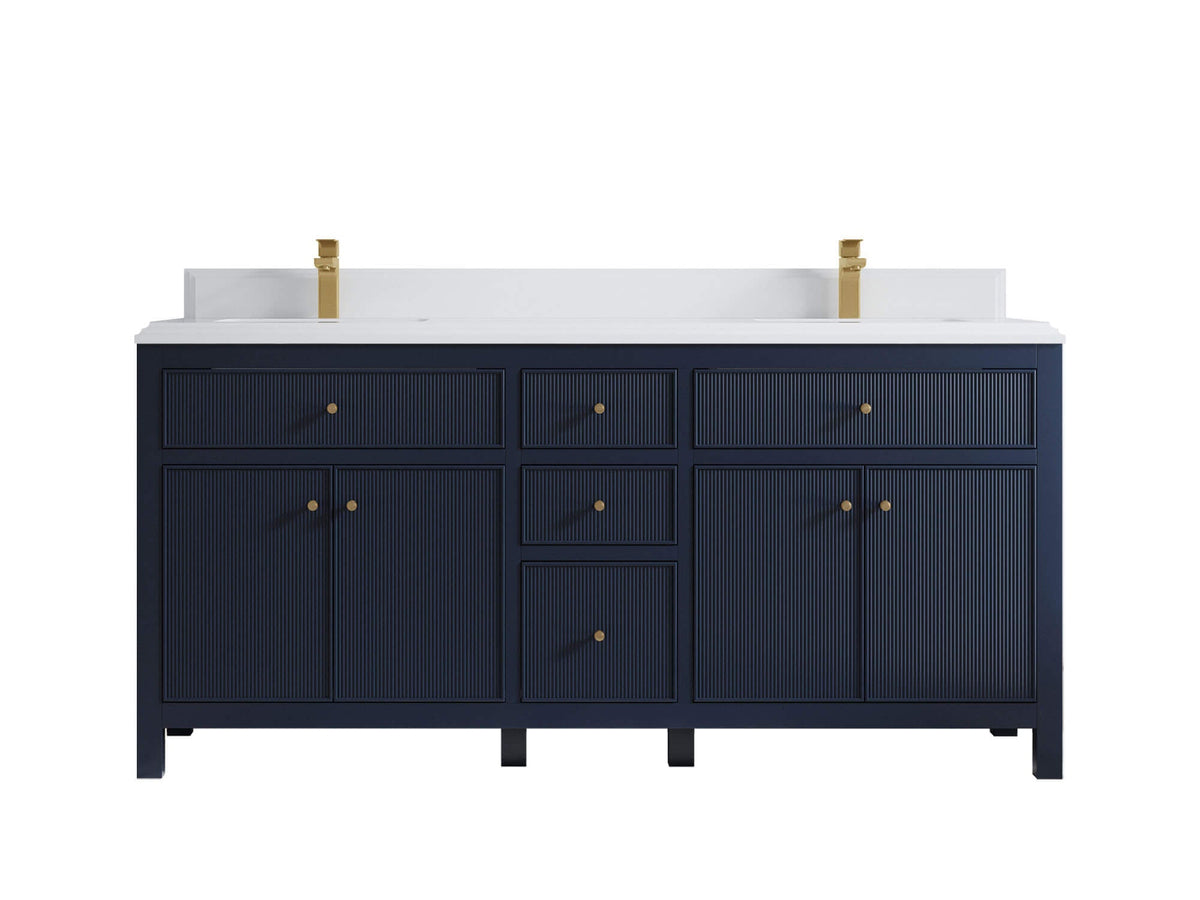 Sonoma 72 in W x 22 in D Free Standing Reeded Double Sink Bathroom Vanity