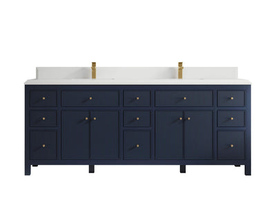 Sonoma 84 in W x 22 in D Free Standing Reeded Double Sink Bathroom Vanity