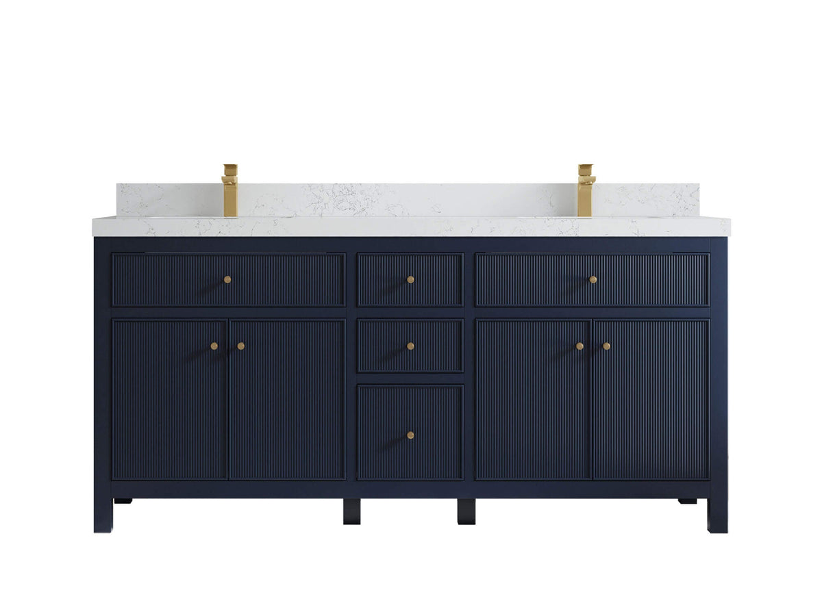 Sonoma 72 in W x 22 in D Free Standing Reeded Double Sink Bathroom Vanity