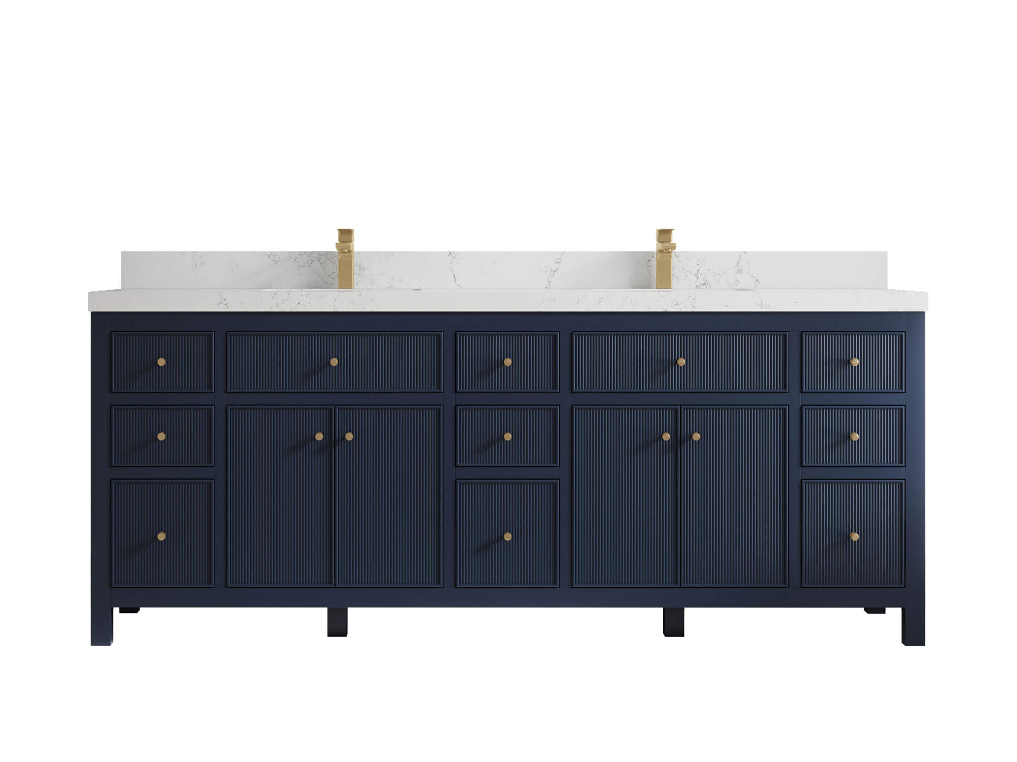 Sonoma 84 in W x 22 in D Free Standing Reeded Double Sink Bathroom Vanity