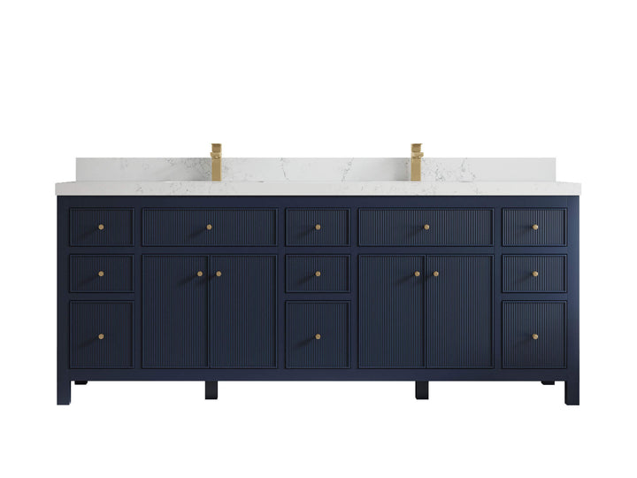 Sonoma 84 in W x 22 in D Free Standing Reeded Double Sink Bathroom Vanity - photo 18