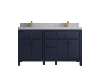 Sonoma 60 in W x 22 in D Free Standing Reeded Double Sink Bathroom Vanity