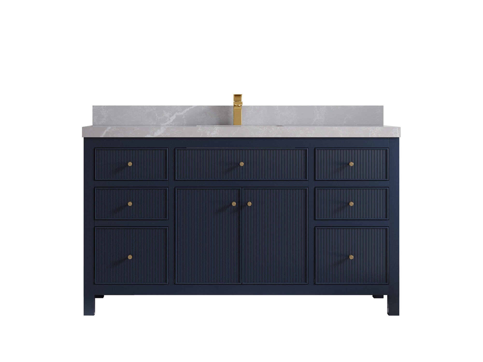 Sonoma 60 in W x 22 in D Free Standing Reeded Single Sink Bathroom Vanity