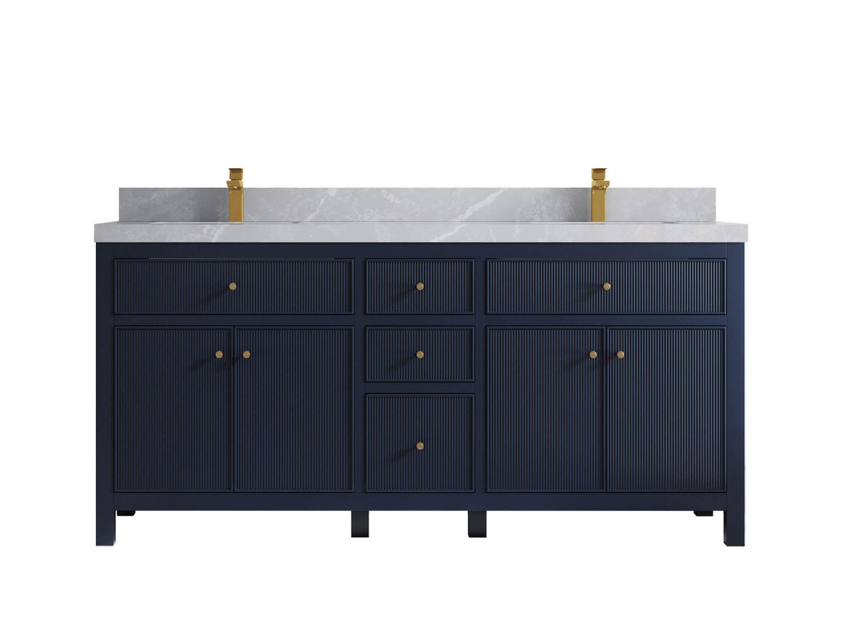Sonoma 72 in W x 22 in D Free Standing Reeded Double Sink Bathroom Vanity