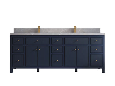 Sonoma 84 in W x 22 in D Free Standing Reeded Double Sink Bathroom Vanity