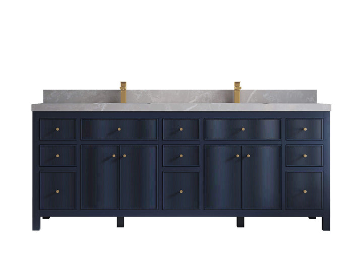 Sonoma 84 in W x 22 in D Free Standing Reeded Double Sink Bathroom Vanity - photo 19