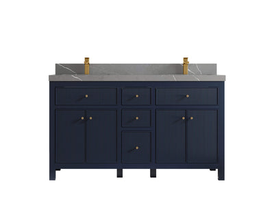 Sonoma 60 in W x 22 in D Free Standing Reeded Double Sink Bathroom Vanity