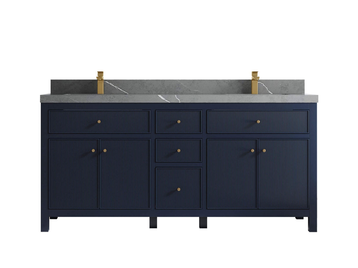 Sonoma 72 in W x 22 in D Free Standing Reeded Double Sink Bathroom Vanity