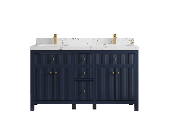Sonoma 60 in W x 22 in D Free Standing Reeded Double Sink Bathroom Vanity - photo 21