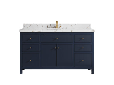 Sonoma 60 in W x 22 in D Free Standing Reeded Single Sink Bathroom Vanity