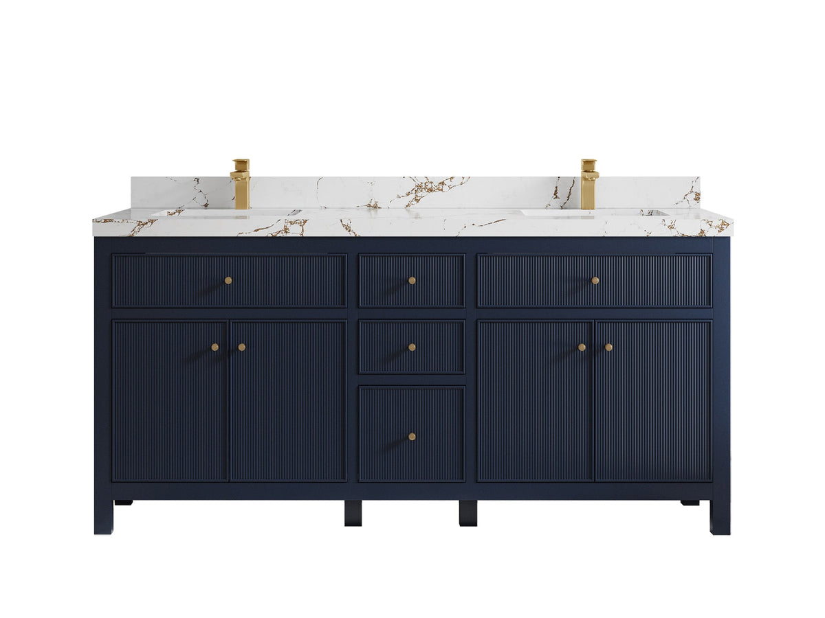 Sonoma 72 in W x 22 in D Free Standing Reeded Double Sink Bathroom Vanity