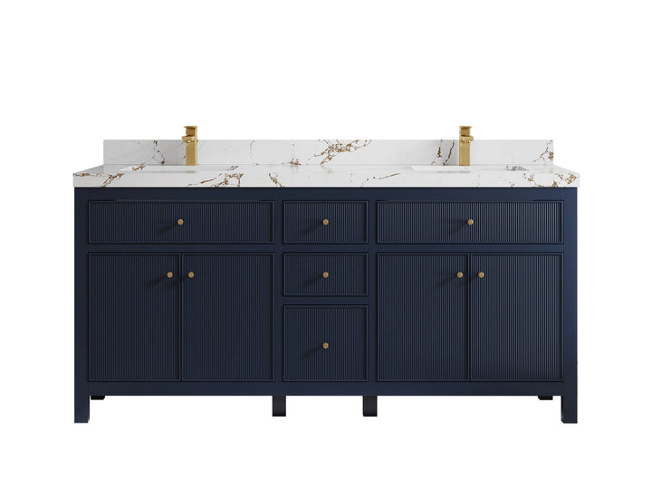 Sonoma 72 in W x 22 in D Free Standing Reeded Double Sink Bathroom Vanity - photo 22
