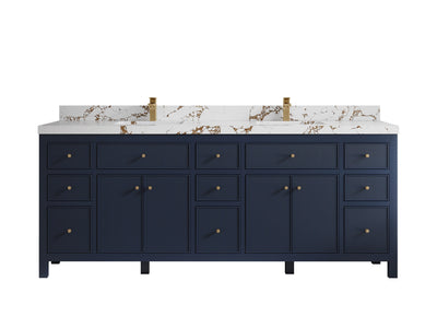 Sonoma 84 in W x 22 in D Free Standing Reeded Double Sink Bathroom Vanity