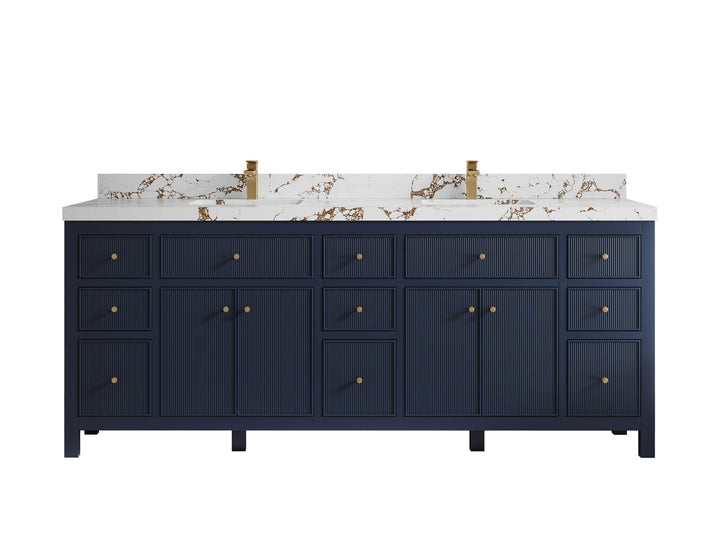 Sonoma 84 in W x 22 in D Free Standing Reeded Double Sink Bathroom Vanity - photo 21