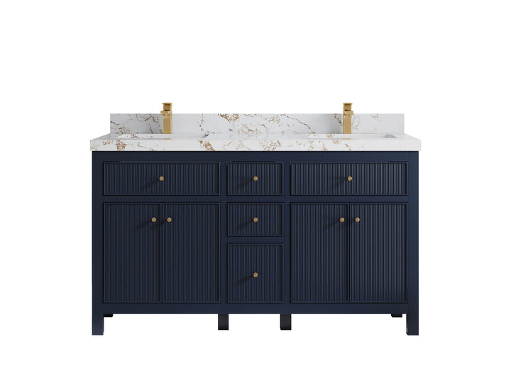 Sonoma 60 in W x 22 in D Free Standing Reeded Double Sink Bathroom Vanity - photo 22