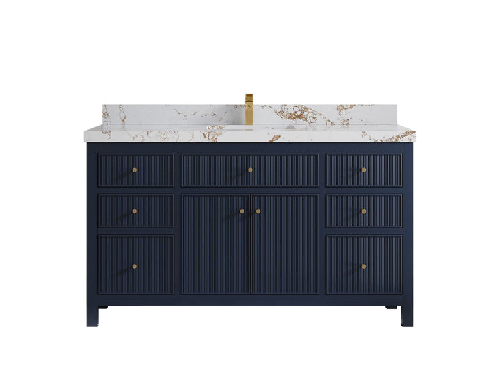 Sonoma 60 in W x 22 in D Free Standing Reeded Single Sink Bathroom Vanity - photo 22