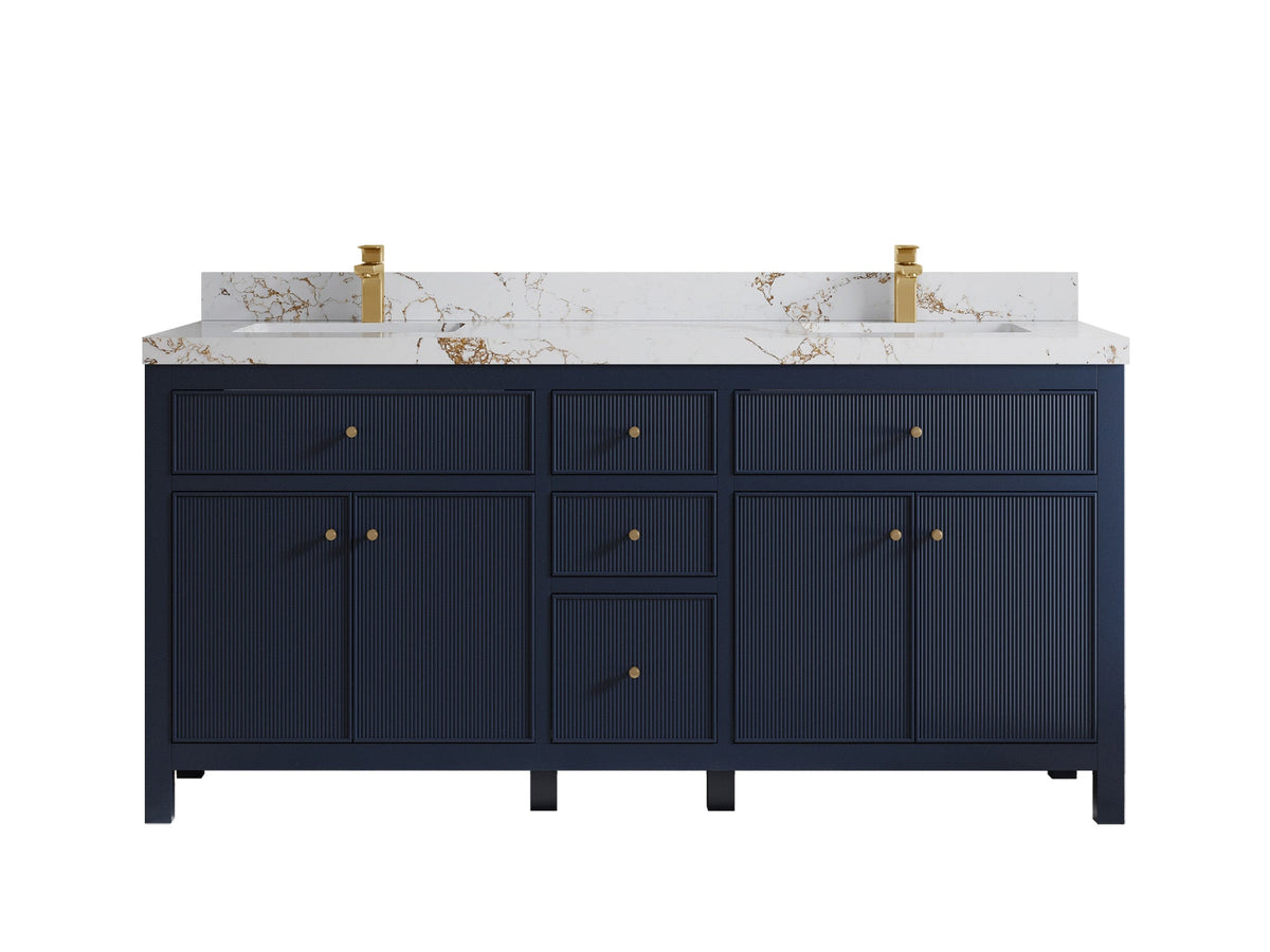 Sonoma 72 in W x 22 in D Free Standing Reeded Double Sink Bathroom Vanity