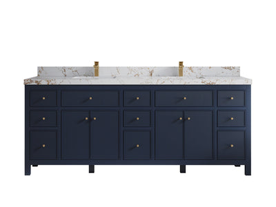 Sonoma 84 in W x 22 in D Free Standing Reeded Double Sink Bathroom Vanity