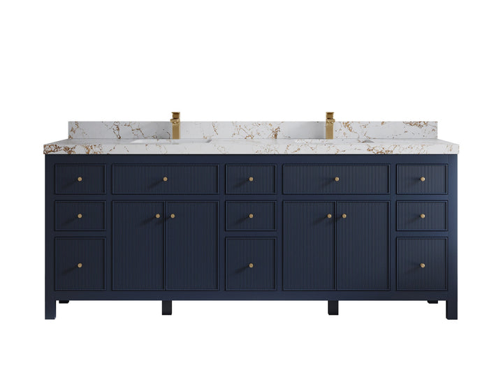 Sonoma 84 in W x 22 in D Free Standing Reeded Double Sink Bathroom Vanity - photo 22