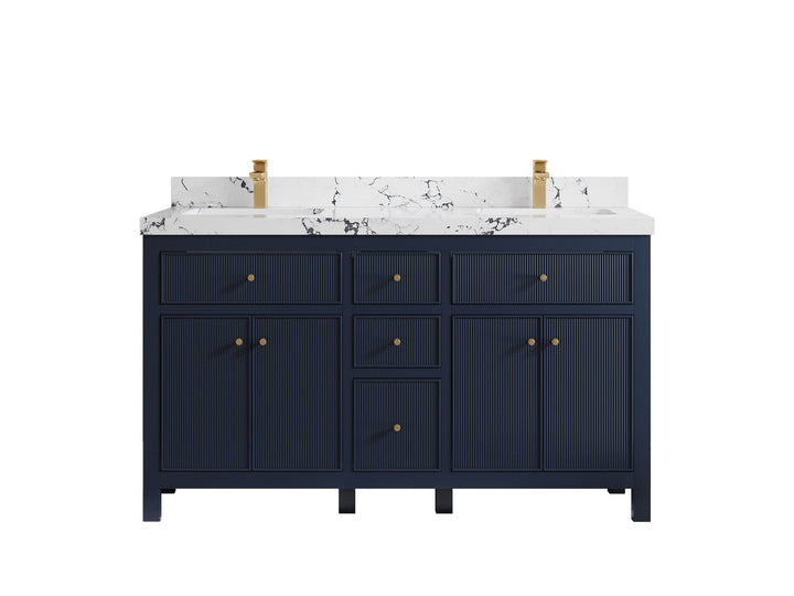 Sonoma 60 in W x 22 in D Free Standing Reeded Double Sink Bathroom Vanity - photo 23