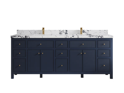 Sonoma 84 in W x 22 in D Free Standing Reeded Double Sink Bathroom Vanity