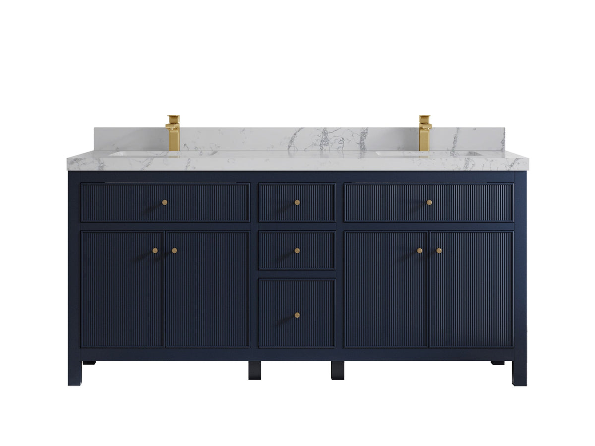 Sonoma 72 in W x 22 in D Free Standing Reeded Double Sink Bathroom Vanity